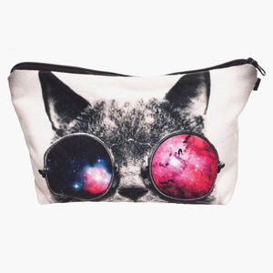 Makeup Bag: Galaxy Cat in Sunglasses